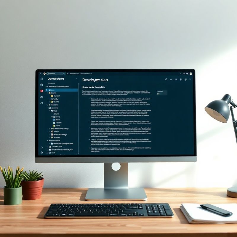 Entwicklerdokumentation auf einem modernen Bildschirm mit Teal-Interface